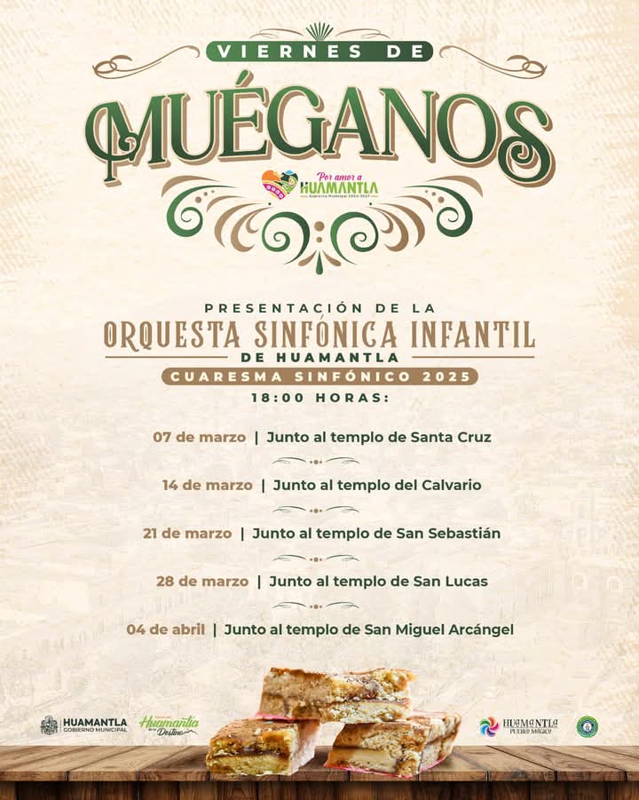 ChavaSantosC's tweet photo. Amig@s les tengo una sorpresa para disfrutar  los “Viernes de Muéganos”, ya que de acuerdo al calendario litúrgico, hoy es el inicio de la cuaresma con el miércoles de ceniza, por eso cada viernes contará con la presentación de la Orquesta Sinfónica Infantil de Huamantla. https://t.co/KMi8zGz2iv