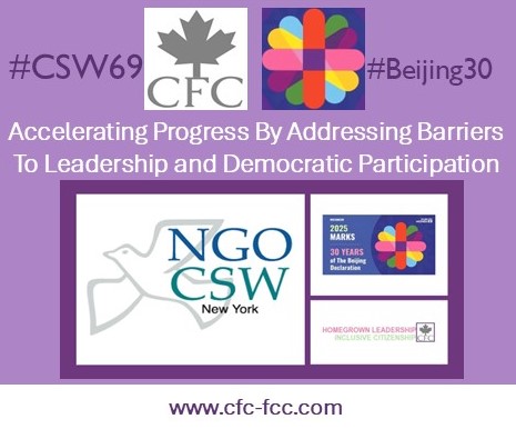 CFC (@cfc__fcc) on Twitter photo As we mark the 30th anniversary of the Fourth World Conference on Women, Canadian Federation For Citizenship is pleased to join <a href="/NGO_CSW_NY/">NGO CSW/NY</a> coalition of civil society organizations advocating for gender equality to advance #leadership through active #citizenship. #CSW69 #CSW2025 As we mark the 30th anniversary of the Fourth World Conference on Women, Canadian Federation For Citizenship is pleased to join <a href="/NGO_CSW_NY/">NGO CSW/NY</a> coalition of civil society organizations advocating for gender equality to advance #leadership through active #citizenship. #CSW69 #CSW2025