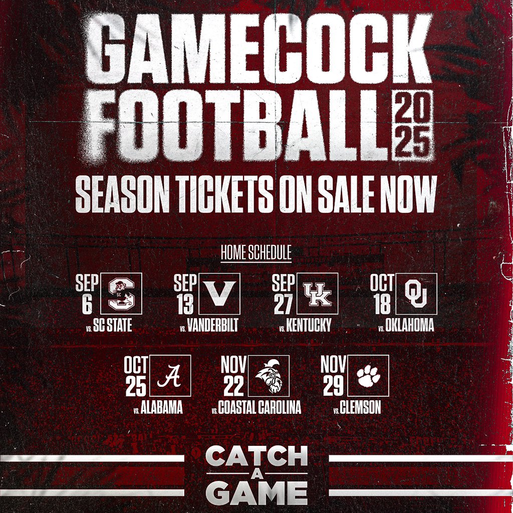 It's never to early to secure your season tickets to join us at Williams-Brice Stadium this fall!

Request more info: cloud.e.athletics.sc.edu/fb25sa

#Gamecocks | #ForeverToThee