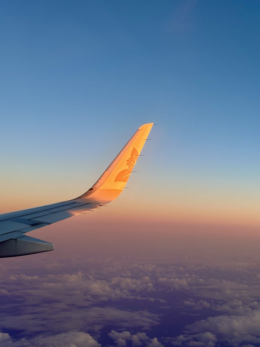HawaiianAir's tweet image. When the flight home and golden hour combine. #HawaiianAirlines