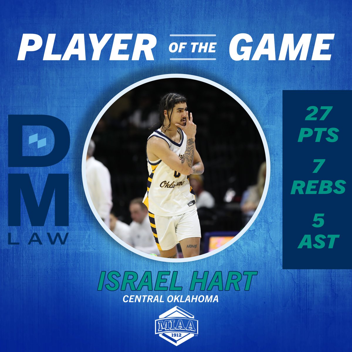 Israel Hart of <a href="/UCOMBB/">UCO Men's Basketball</a> is our first "Mike's Got This" 𝙋𝙇𝘼𝙔𝙀𝙍 𝙊𝙁 𝙏𝙃𝙀 𝙂𝘼𝙈𝙀👏

#MIAAMadness x #BringYourAGame