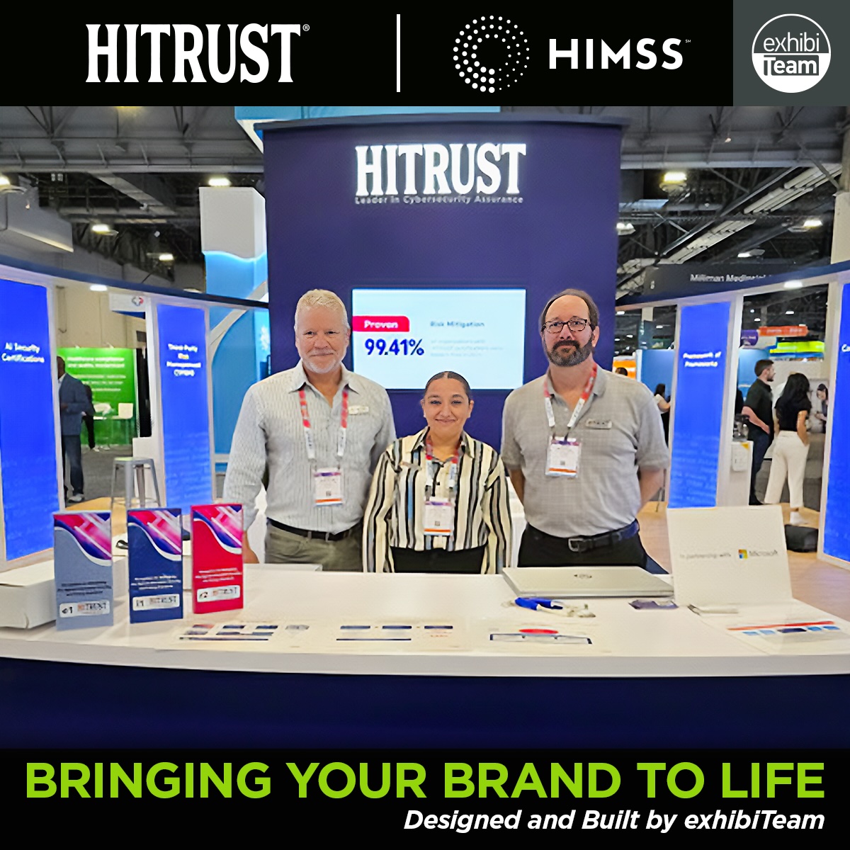 Excited to design &amp; build <a href="/HITRUST/">HITRUST</a>’s exhibit for #HIMSS2025 in Las Vegas! The illuminated graphic displays made a great focal point, drawing attendees in. At <a href="/MyExhibiteam/">exhibiTeam</a>, we create trade show booths that engage &amp; deliver results. Let’s build yours! 🚀 myexhibiteam.com