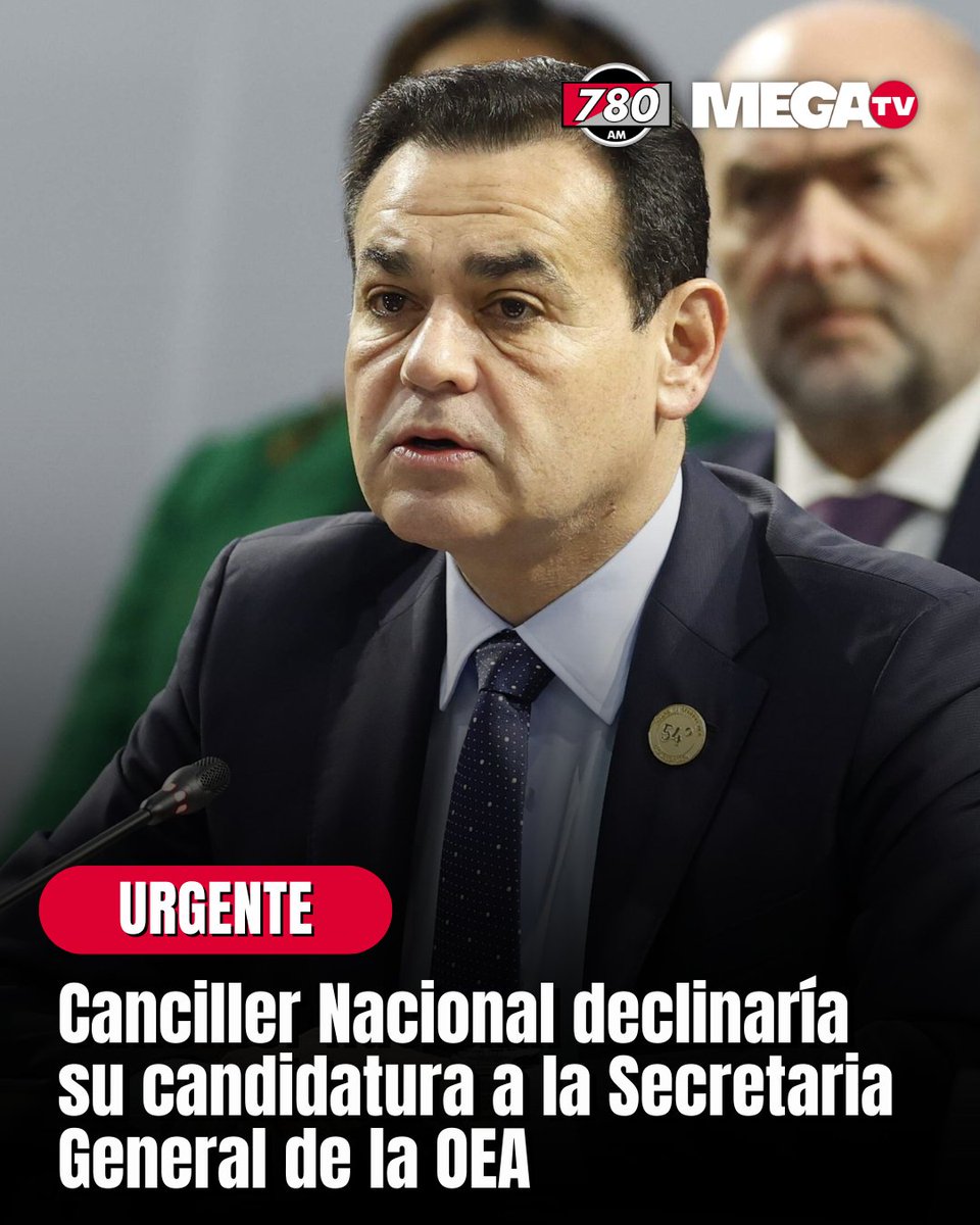 𝗨𝗥𝗚𝗘𝗡𝗧𝗘 🔴| Canciller Nacional declinaría su candidatura a la Secretaria General de la OEA 

📍El canciller nacional Rubén Ramírez Lezcano declinaría en las próximas horas su candidatura a la Secretaria General de la OEA, tras el comunicado oficial de las repúblicas de