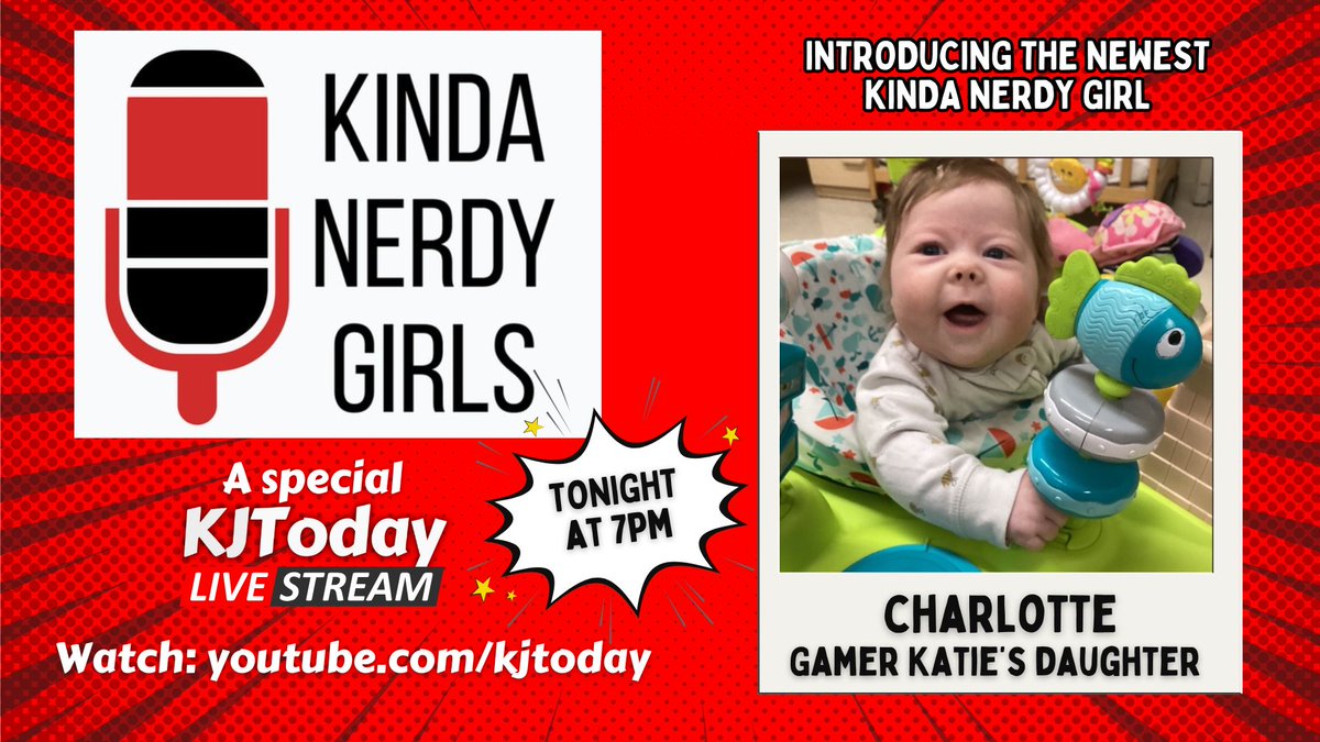 KJ TODAY (@kjonair) on Twitter photo LOOK AT THE BABY! 😍 i am so excited to introduce you to Charlotte, Gamer Katie’s new addition on tonight's <a href="/KindaNerdyGirls/">Kinda Nerdy Girls</a>! We will be live 7pm ET!
I hear Charlotte already has some shows she’s “Kinda Nerdy” about and they may surprise you!
youtube.com/kjtoday LOOK AT THE BABY! 😍 i am so excited to introduce you to Charlotte, Gamer Katie’s new addition on tonight's <a href="/KindaNerdyGirls/">Kinda Nerdy Girls</a>! We will be live 7pm ET!
I hear Charlotte already has some shows she’s “Kinda Nerdy” about and they may surprise you!
youtube.com/kjtoday