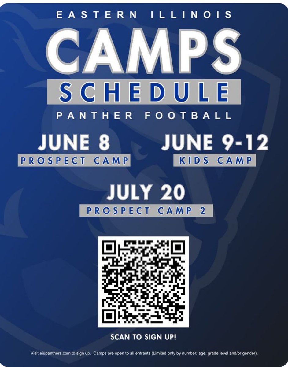 Thank you, <a href="/CoachDerickson/">Kyle Derickson</a> <a href="/EIU_FB/">Eastern Illinois Football</a> 

Hi Campbell
I wanted to personally invite you to our Prospect Camps here at Eastern Illinois this upcoming summer! This is a great opportunity to test, showcase your talent, and learn from an ELITE Division I Coaching Staff!