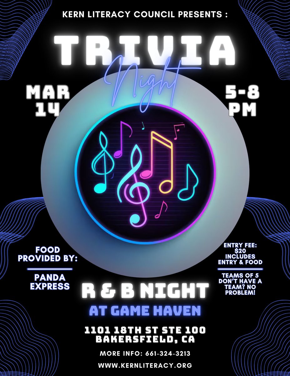 Trivia night is back! #klctrivianight #kernliteracycouncil kernliteracy.org