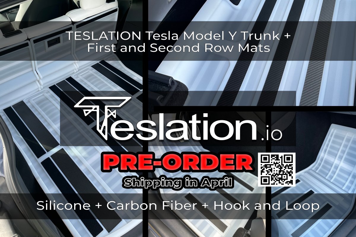 Teslationx's tweet photo. Pre-Order Now!!! π€ Deliveries Begin April 2025!!! Teslation Tesla Model Y First and Second Row Floor Mats Inverted Space - Silicone + Carbon Fiber + Hook and Loop
https://t.co/991jsyd4o9
#teslation #tesla #teslamodels #teslamotors #teslamodely #teslalife #teslaowner #teslacars #elonmusk #elon #musk #carbonfiber #silicone #modely #teslaparts #teslamodel #modelyperformance #waterproof #customcars #cars #luxury #suv #caraccessories #overland #outdoors #offroad #bocaraton #florida #floridalife