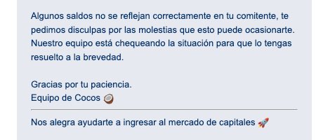 ⚠️Me cuentan usuarios de Cocos Capital que les aparecieron durante el fin de semana largo transacciones extrañas que NO hicieron, con boletos de compra/venta emitidos a sus nombres y hasta por montos superiores a los saldos de la cuenta.

Por ahora no hay explicación. 😳🤔