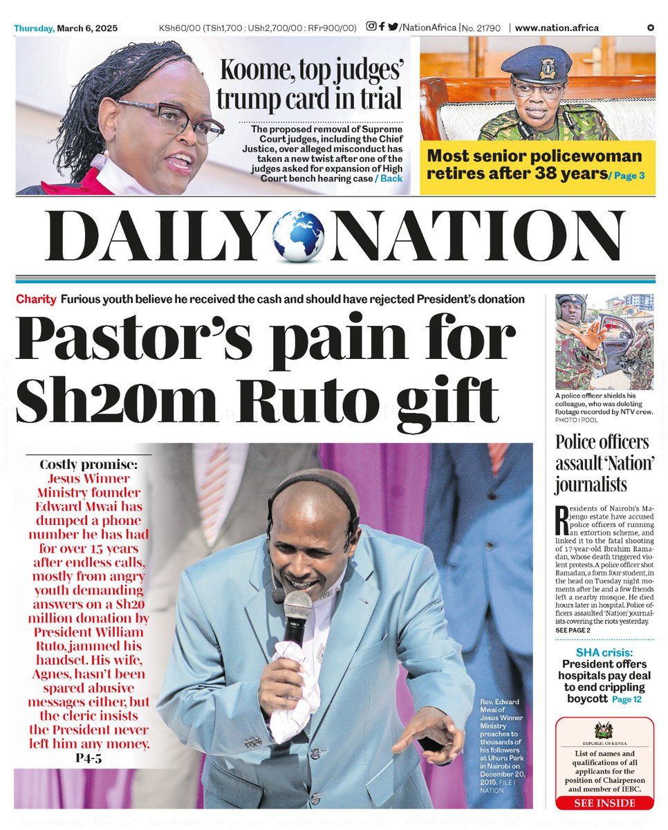 Pastor Mwai will never taste peace with that 20M when Children of Baringo are studying under leafless dry acacia trees &amp; Patients are going through hell without treatment! #RutoMustGo #JKLive Gikomba Majengo Ndindi Nyoro Moses Kuria senator Richard Onyonka