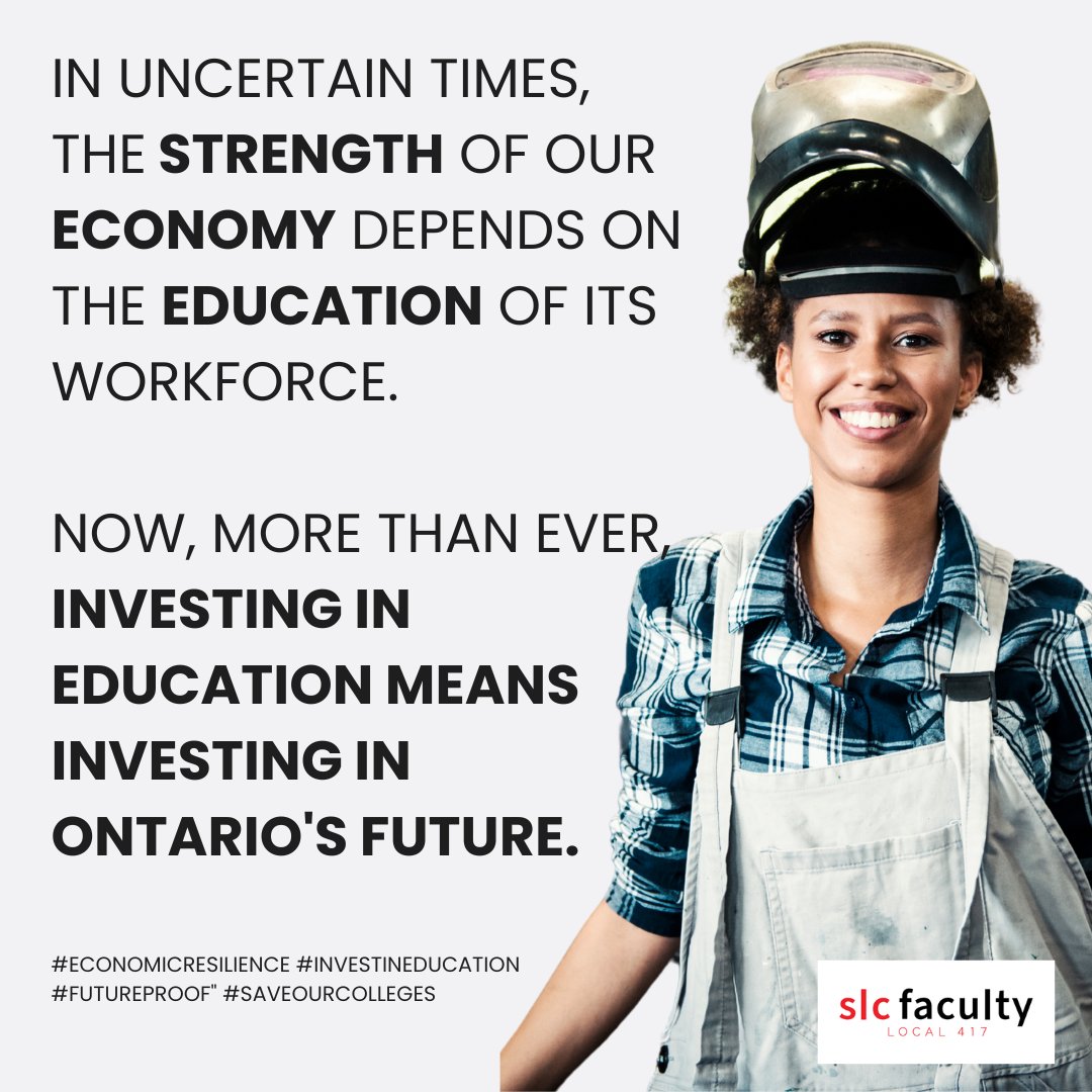 With tariffs and trade wars threatening industries, skilled graduates are the key to economic recovery. Now, more than ever, investing in education means investing in Ontario's future. #EconomicResilience #InvestInEducation #FutureProof #SaveOurColleges
