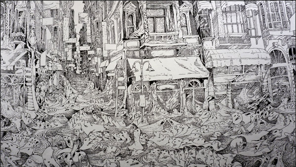 🖋️ Usta çizer Bahadır Baruter'in fantastik "İstiklal Caddesi" eserinden detaylar. 💘💘💘 
(Kendisini tanısanız çok seversiniz, öyle de tatlı bir insan)