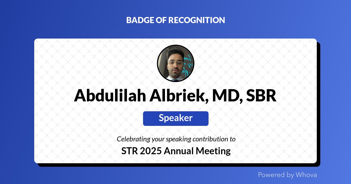 Thrilled to share that I just spoke at STR 2025 Annual Meeting! Big thanks to the organizers and everyone who joined the session.🌟 Your presence made it special!

#STR2025 - via #Whova event app