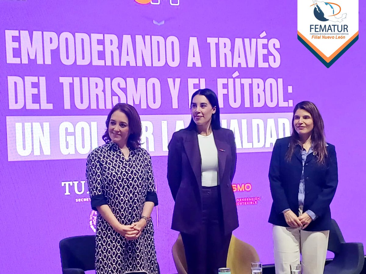 Fematur NL Presidente Baltazar Valdés en el marco del Día Internacional de las Mujeres 💜, se presentó la Guía de Acciones para la Igualdad en el Sector Turístico.
La Mtra. Maricarmen Martínez Villarreal, SECTUR NL, acompañada por  Mtra. Josefina Rodríguez Zamora, SECTUR Nacional