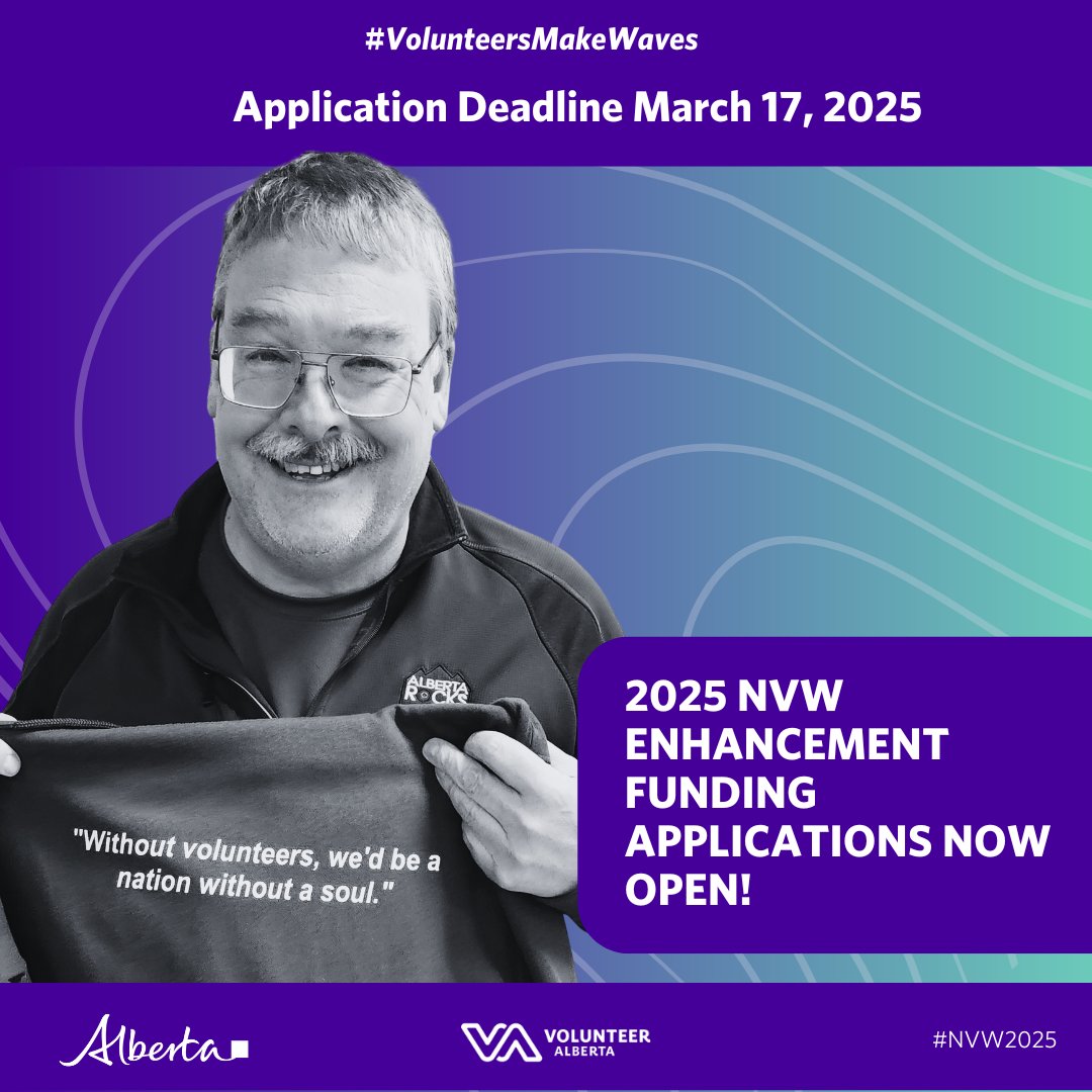 🎉National Volunteer Week Enhancement Funding Applications are OPEN!🎉
Apply now for a grant to support your organization’s National Volunteer Week celebrations. Learn more and apply: volunteeralberta.ab.ca/for-organizati…