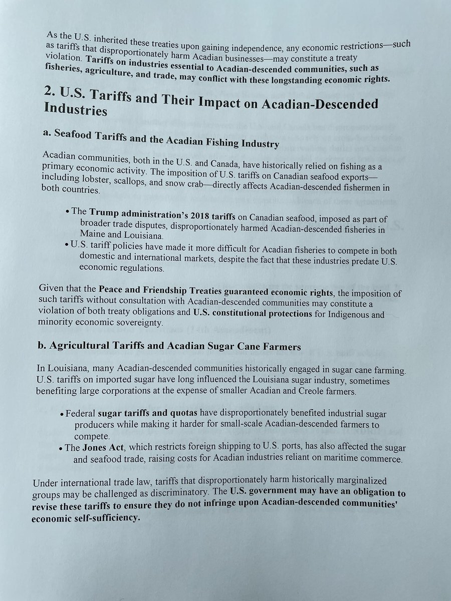 lulex's tweet image. The #USTarriffs don’t just impact Canadians. Acadians and First Nations are impacted by it too. This is the 4 page letter I sent as an Acadian to the US Treaty Office and the Canadian Prime Minister. #cdnpoli