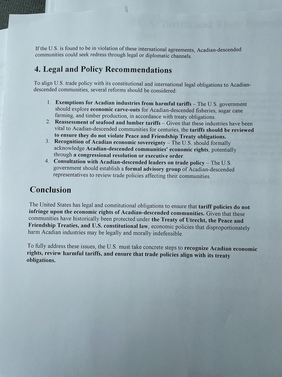 lulex's tweet image. The #USTarriffs don’t just impact Canadians. Acadians and First Nations are impacted by it too. This is the 4 page letter I sent as an Acadian to the US Treaty Office and the Canadian Prime Minister. #cdnpoli