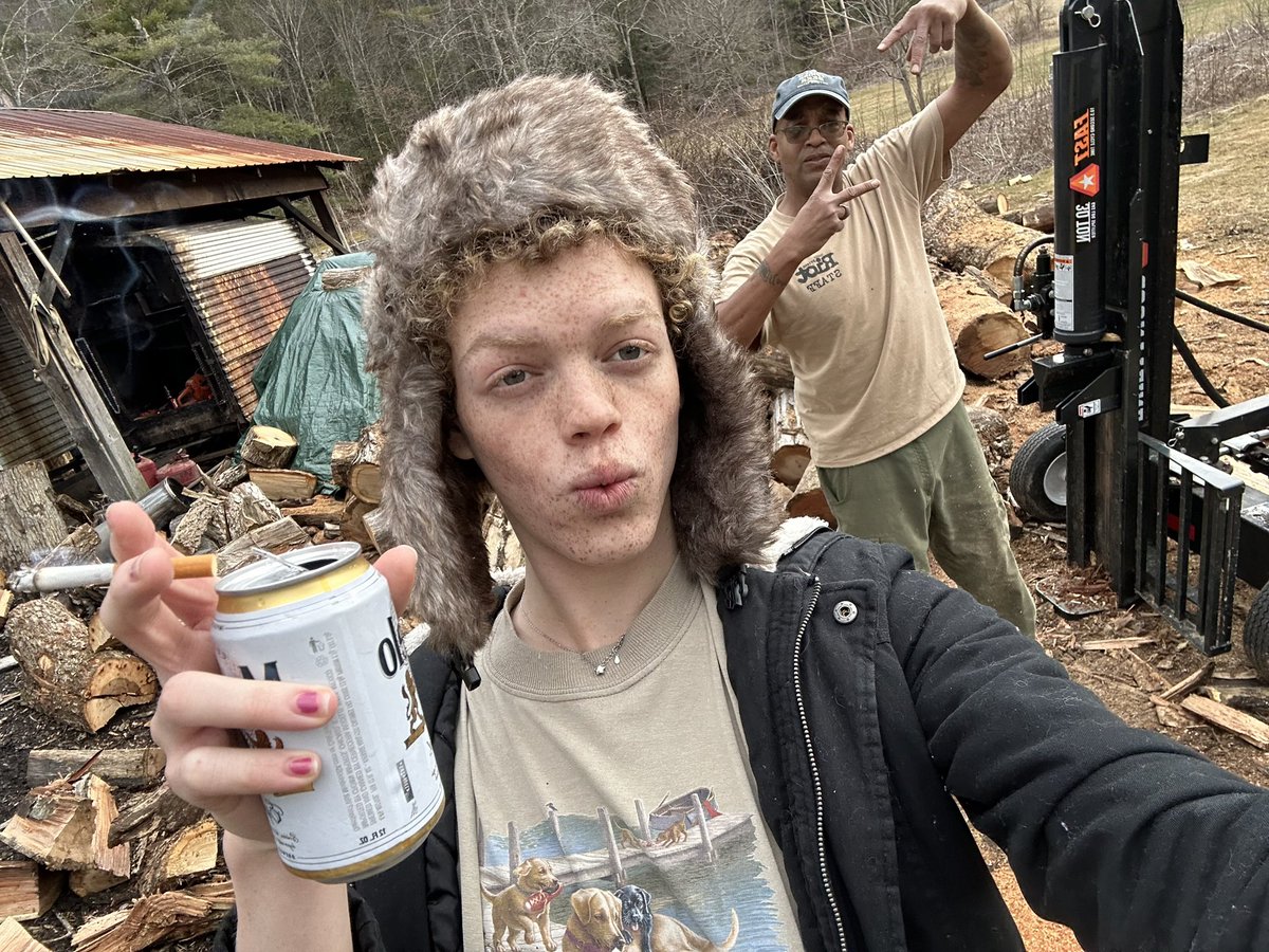 trans girl and her father in the mountains likeee