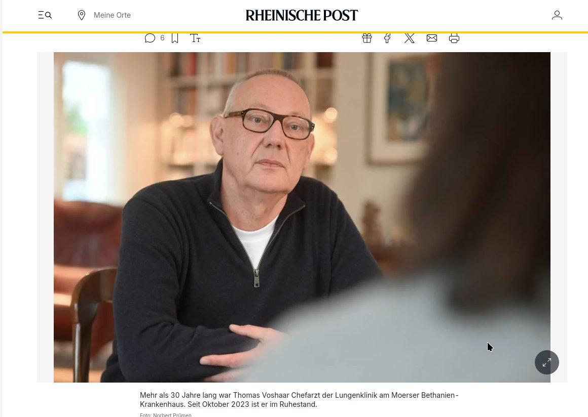 Tolles Interview mit Dr. Voshaar, ehemaliger Chefarzt der Lungenklinik am Bethanien-Krankenhaus: "Natürlich geht es bei der Aufarbeitung auch um Versöhnung. Ich habe mit meinen 66 Jahren bislang nicht erlebt, dass unsere Gesellschaft so gespalten war wie zu Zeiten der