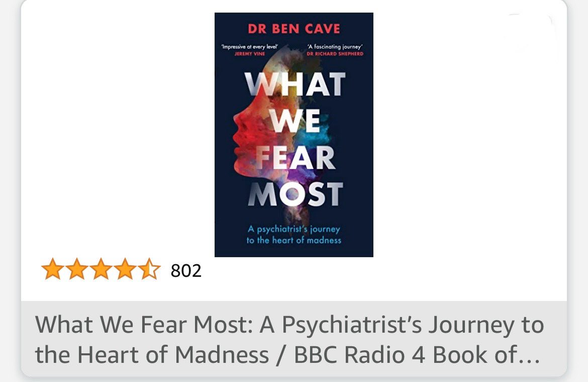 Ben Cave (@drbencave) on Twitter photo Happy World Book Day <a href="/Literacy_Trust/">National Literacy Trust</a> for Thursday.
Thereās a celebratory 20% off What We Fear Most on Amazon.
If you are intrigued by the mind and mental illness, this could be the book for you.
Remember mental illness when we talk about mental health Happy World Book Day <a href="/Literacy_Trust/">National Literacy Trust</a> for Thursday.
Thereās a celebratory 20% off What We Fear Most on Amazon.
If you are intrigued by the mind and mental illness, this could be the book for you.
Remember mental illness when we talk about mental health