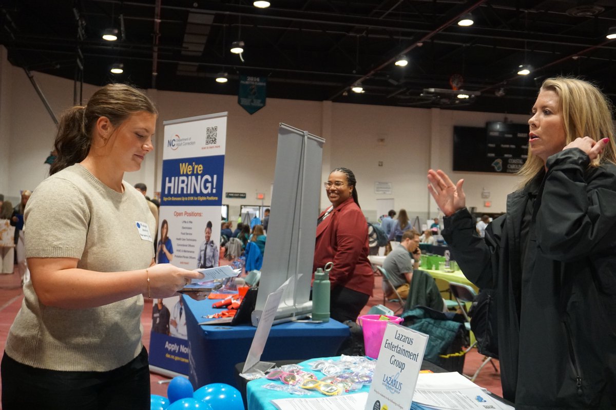 GoCCUsports's tweet photo. Preparing for the future 

Our student-athletes had a great time networking at today's career fair on campus 👌

#ChantsUp I @CCU_SADE https://t.co/SZ6F1TNBnk