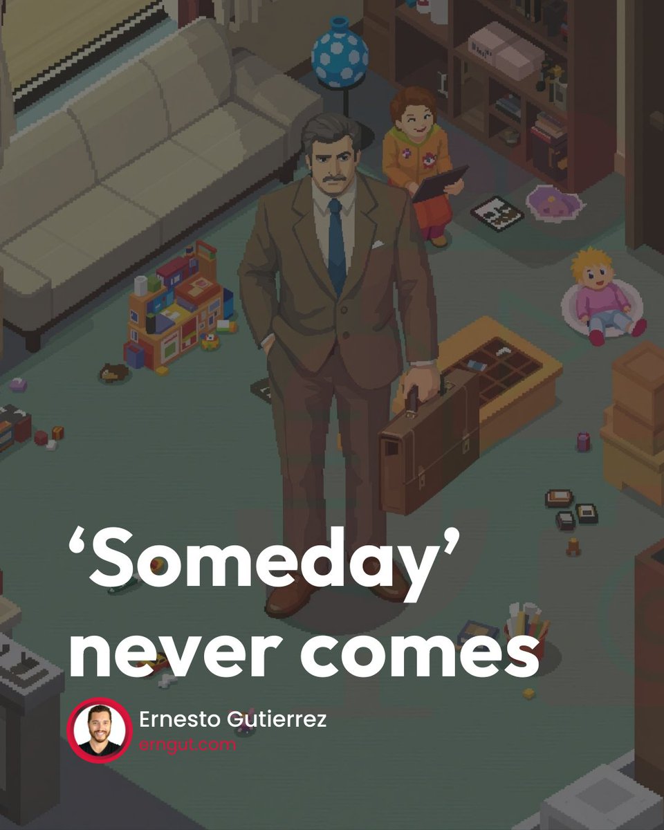 Most men don't recognize they're an NPC Dad until it's too late.

Until their kids are older and distant.
Until their marriage has devolved into logistics.
Until the time they thought they'd "have someday" has disappeared.

I was 39 when my moment of clarity hit.