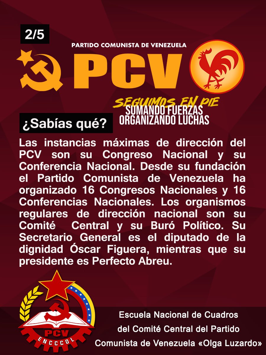 Escuela Nacional de Cuadros del PCV «Olga Luzardo» (@encccol) on Twitter photo 