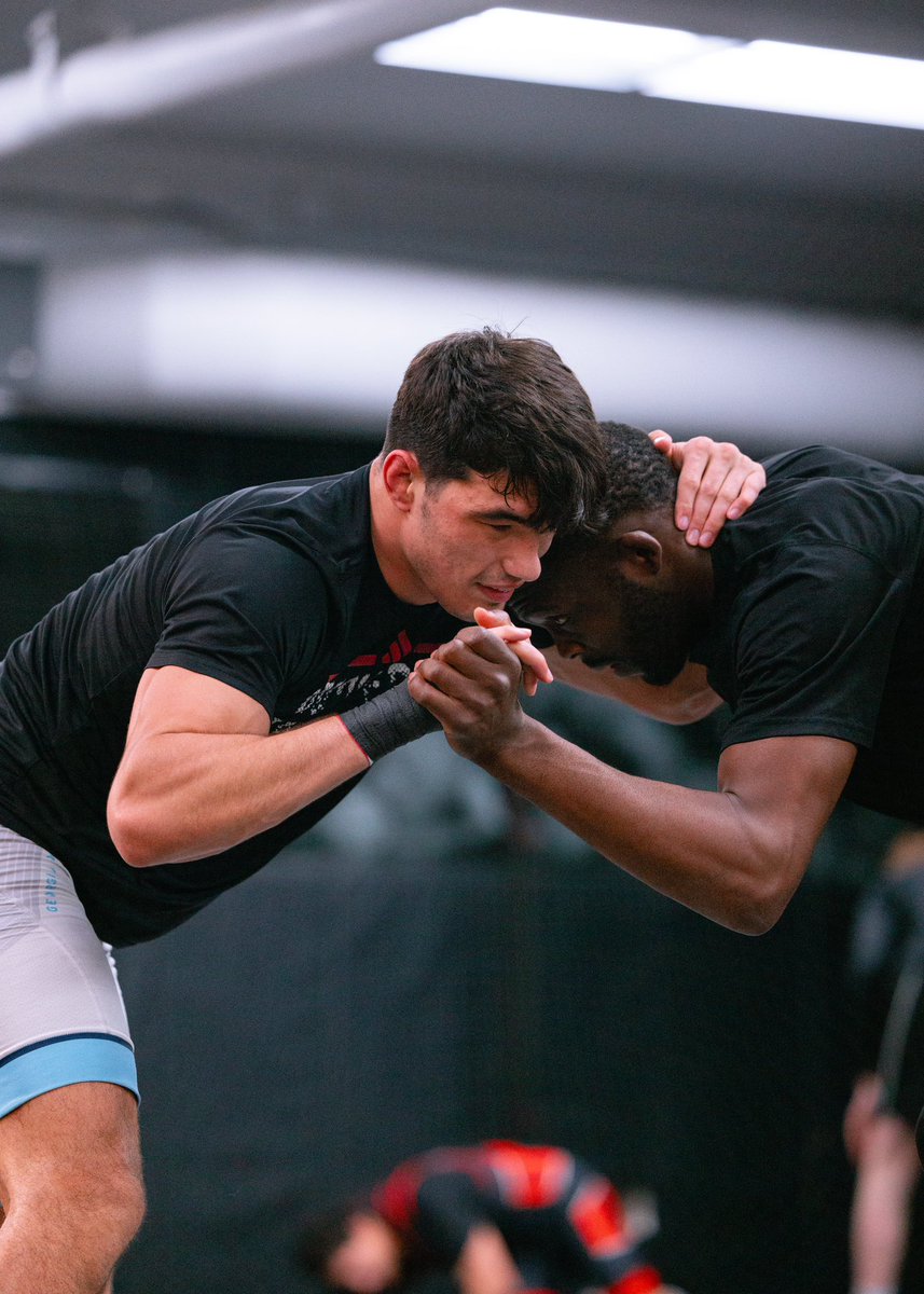 PackWrestle's tweet photo. The grind before the storm 🌩️

Four days out from the 2025 ACC Championship in Durham, N.C. 

#GoPack || #PackMentality https://t.co/maP8wefTrX