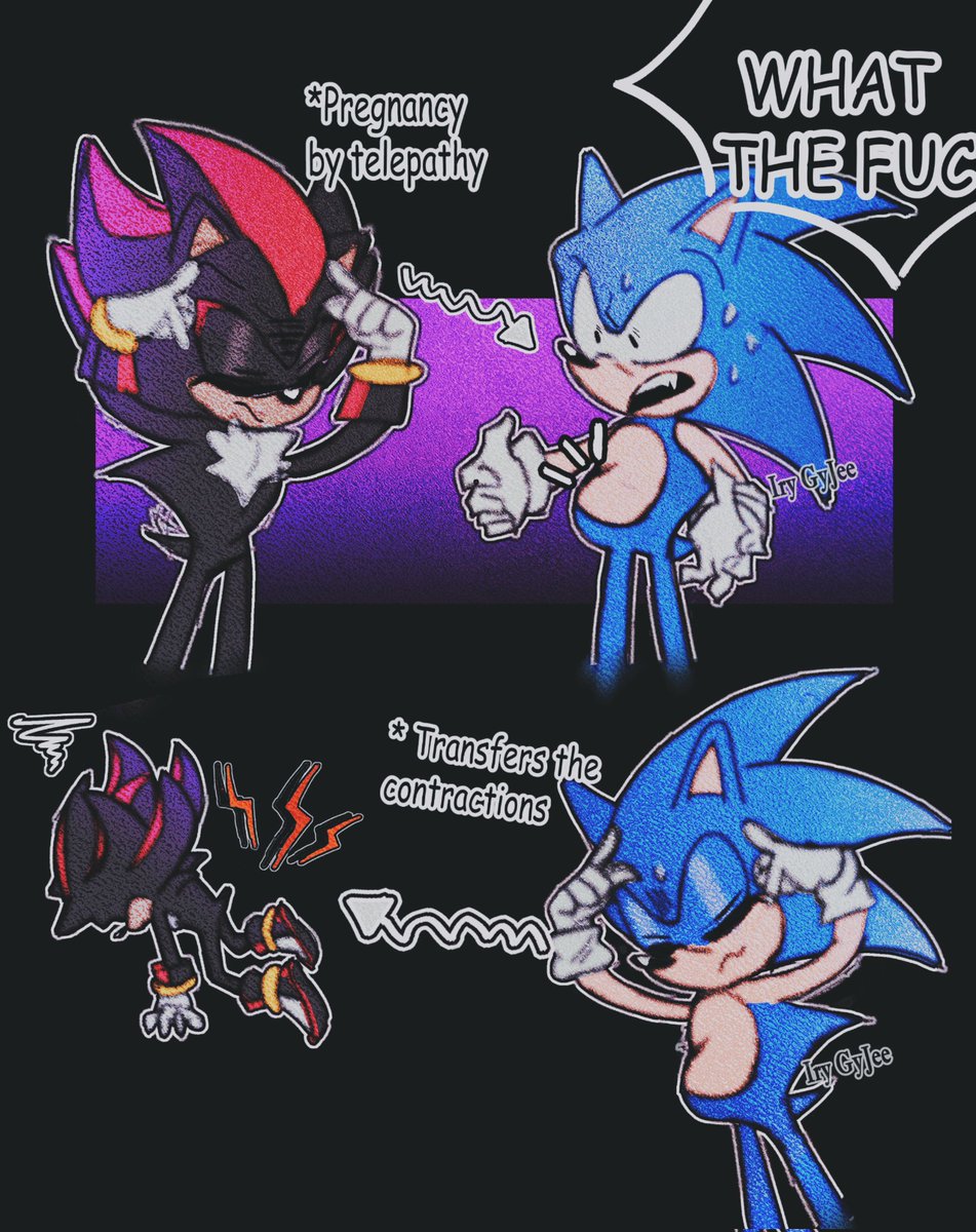 It seems fair to me

ESP: 
Shadow: **Lo preña por telepatía
Sonic: QUE MIERD-?
**Le transfiere las contracciones

#sonadow #Sonic #Shadow #PregSonicWk25 #shadonic