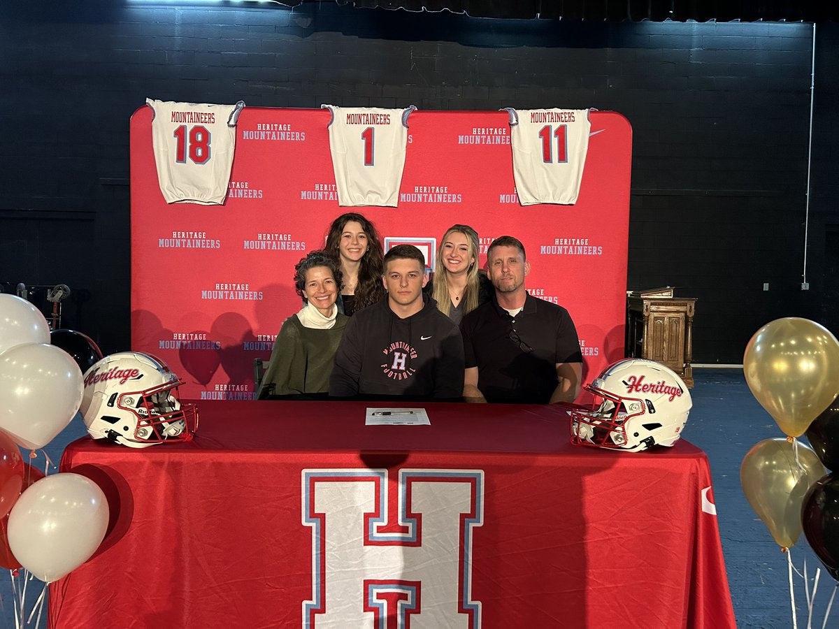 NateTosado's tweet image. Big day for three Heritage Football players! (@HHS_MNTNEER_FB) 

Congrats to Cole McCampbell and Carson Weber committing to Cumberland University and Armony Dunn committing to Union! 

@TDT_Sports