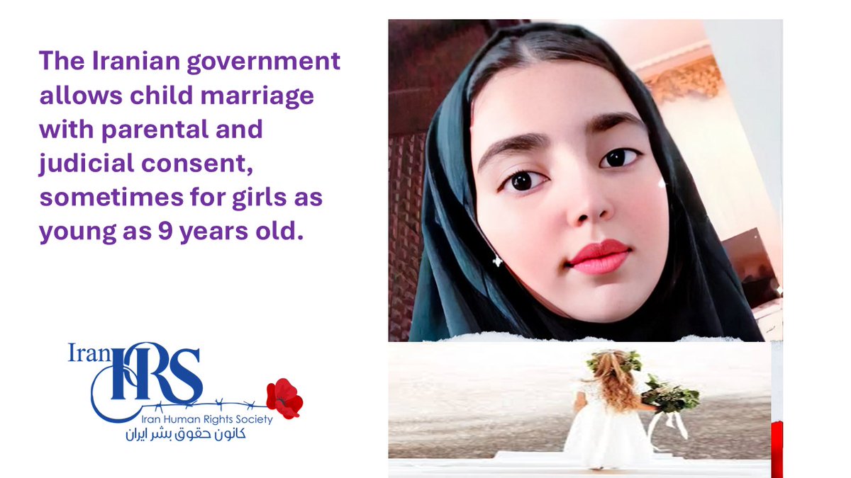 iranhrs_en's tweet photo. Around midnight on Friday, March 1, 2025, a 12-year-old girl, #Fatima_Soleimani, from, #Kermanshah Province, #tragically ended her life by hanging due to forced marriage. This devastating incident resulted in her death.
@MaiSato  @MorrisTidballBinz @ReemAlsalem @Nicolas_Levrat https://t.co/IIumLIbWYw
