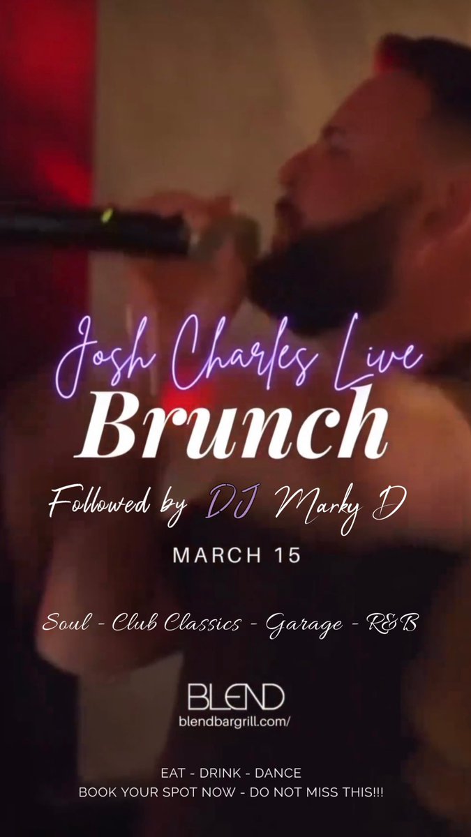 MarkyDMusic (@markyd_music) on Twitter photo Back in Bexleyheath on Sat 15th March at <a href="/BlendBarGrill/">Blend Bar & Grill</a> following their Brunch event with Joshua Charles Live.
#Blend #Bexleyheath #Brunch #DJ #ClubClassics #Soul #Garage #R&B Back in Bexleyheath on Sat 15th March at <a href="/BlendBarGrill/">Blend Bar & Grill</a> following their Brunch event with Joshua Charles Live.
#Blend #Bexleyheath #Brunch #DJ #ClubClassics #Soul #Garage #R&B