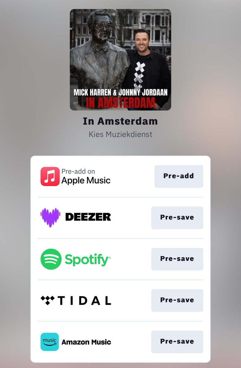 Vrijdag 14 maart komt mijn duet uit met
 #johnnyjordaan 
“In Amsterdam”
Presave nu alvast het nieuwe lied:
boep.lnk.to/DUITrE

<a href="/AmsterdamNL/">Gemeente Amsterdam</a> <a href="/amsterdam750/">Amsterdam 750</a> 
<a href="/KesbekeOos/">Oos Kesbeke</a>