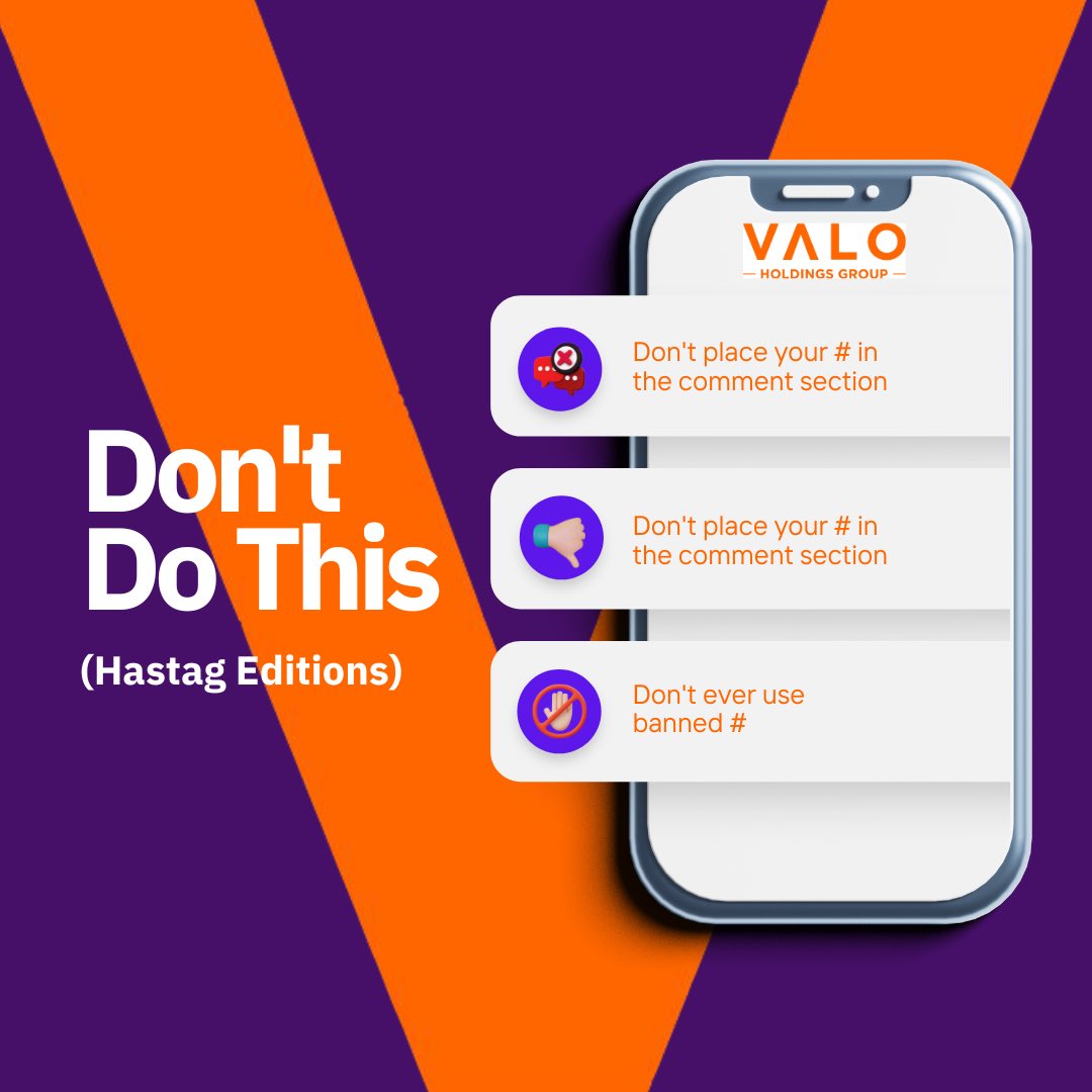 ValoHoldings's tweet image. Hashtags are your digital signature—choose them wisely! 🚀 Avoid the wrong ones that dilute your message and hinder your reach. Stay strategic and true to your brand. 💡

 #SmartHashtags #DigitalStrategy #SocialMediaTips #BrandEssence #Valoholdings