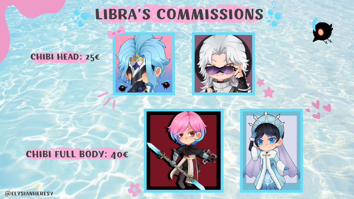 ElysianHeresy's tweet image. New and updated comm sheet is finally here! You can read the ToS in the post below 👇
But for any question about anything, feel free to send me a DM and I'll happily reply to you 🫶
Any interaction, likes and reposts, on this post are very very much appreciated, thank you! 🩷
