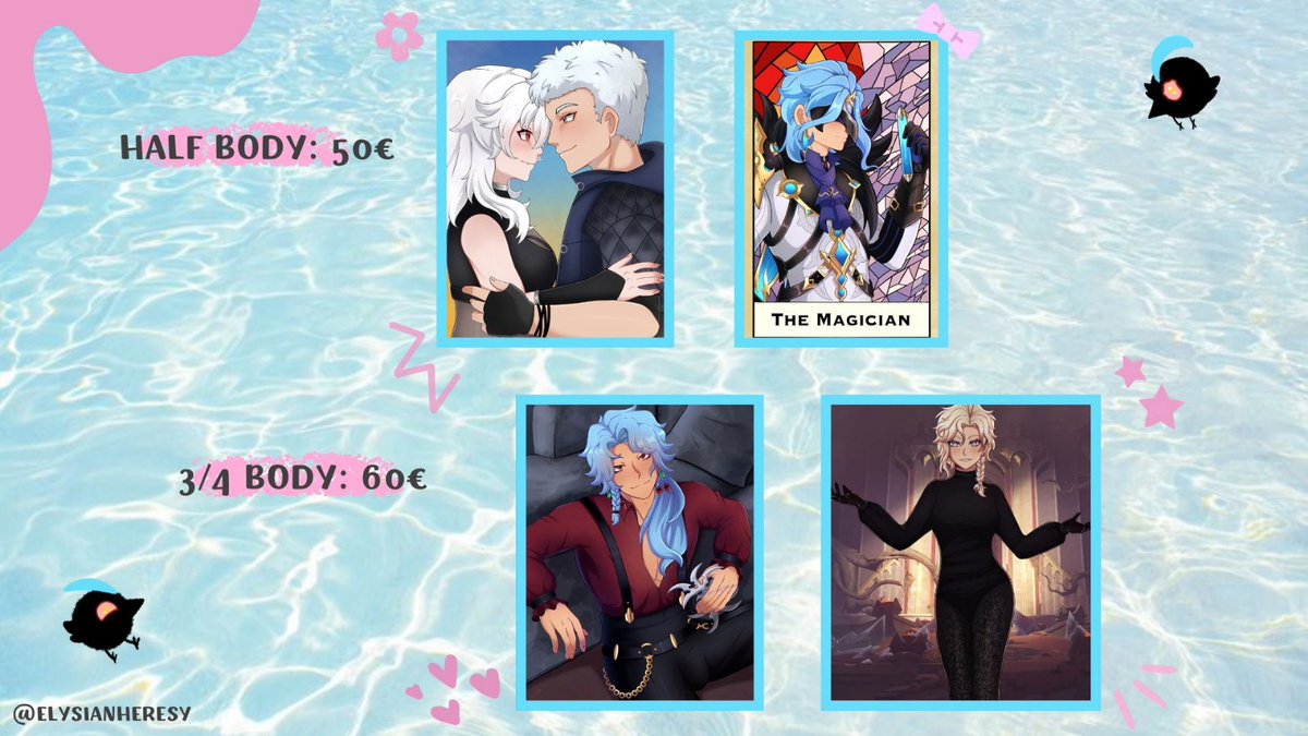 ElysianHeresy's tweet image. New and updated comm sheet is finally here! You can read the ToS in the post below 👇
But for any question about anything, feel free to send me a DM and I'll happily reply to you 🫶
Any interaction, likes and reposts, on this post are very very much appreciated, thank you! 🩷