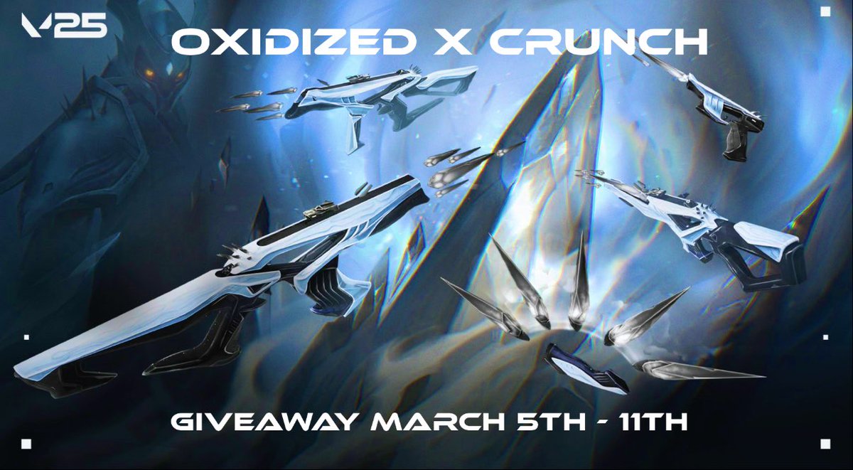 Crunch Link (@crunchlinkgg) on Twitter photo We're teaming up with <a href="/OxidizedEsports/">Oxidized Esports</a> for a big CYRAX BUNDLE GIVEAWAY! ๐
๐ Follow <a href="/OxidizedEsports/">Oxidized Esports</a> , <a href="/TheCrunchNet/">The Crunch Network</a>, <a href="/CrunchLinkGG/">Crunch Link</a>
๐ Like & Retweet
๐ Tag a friend in the comments!
ENDS 3/11 | #VALORANT We're teaming up with <a href="/OxidizedEsports/">Oxidized Esports</a> for a big CYRAX BUNDLE GIVEAWAY! ๐
๐ Follow <a href="/OxidizedEsports/">Oxidized Esports</a> , <a href="/TheCrunchNet/">The Crunch Network</a>, <a href="/CrunchLinkGG/">Crunch Link</a>
๐ Like & Retweet
๐ Tag a friend in the comments!
ENDS 3/11 | #VALORANT