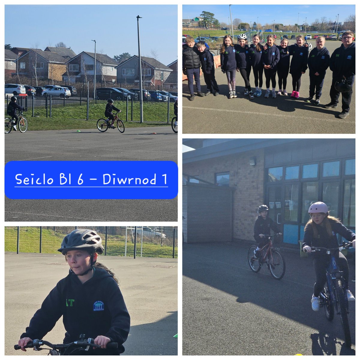 Dechrau gwych i Ddosbarth Derwen ar y cwrs seiclo. Cam nesaf - allan i'r heol yfory! 🚲 A great start to Year 6's cycling course. Next step - out to the road tomorrow!