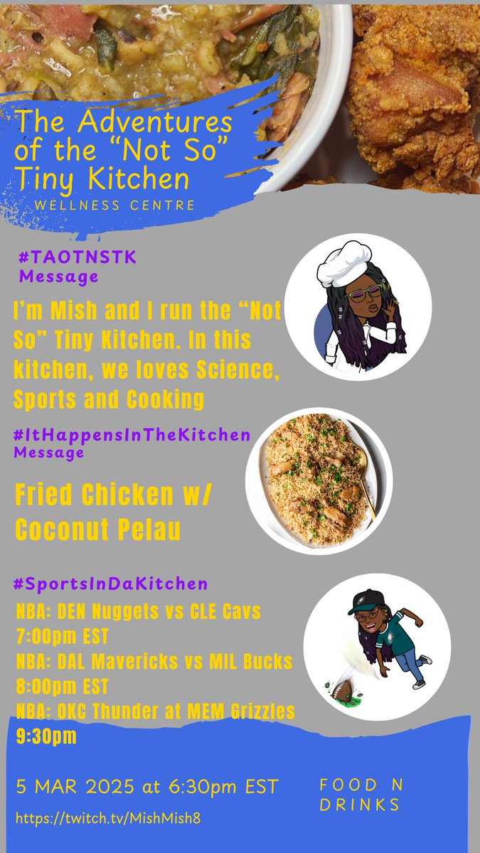 We in the kitchen tonight! Come by Twitch.tv/mishmish8! #ItHappensInTheKitchen #TAOTNSTK #Streamer #TwitchStreamer #Twitch #DiscoveryPage