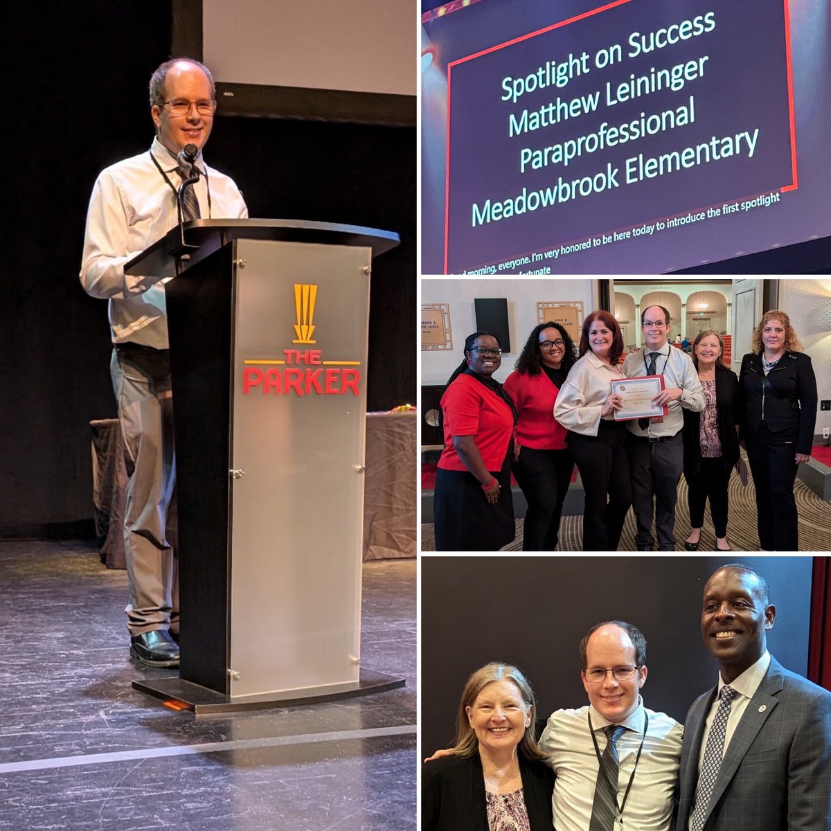Congratulations to Matthew Leininger, our talented #Autism Special Program Teacher Assistant on his amazing “Spotlight on Success” award acceptance speech today to a packed <a href="/TheParkerFTL/">The Parker</a> for the <a href="/ESEbroward/">Broward ESE</a> <a href="/fdlrs/">FDLRS</a> Just Do It…I Did! ceremony. Well deserved standing ovation. 🏆