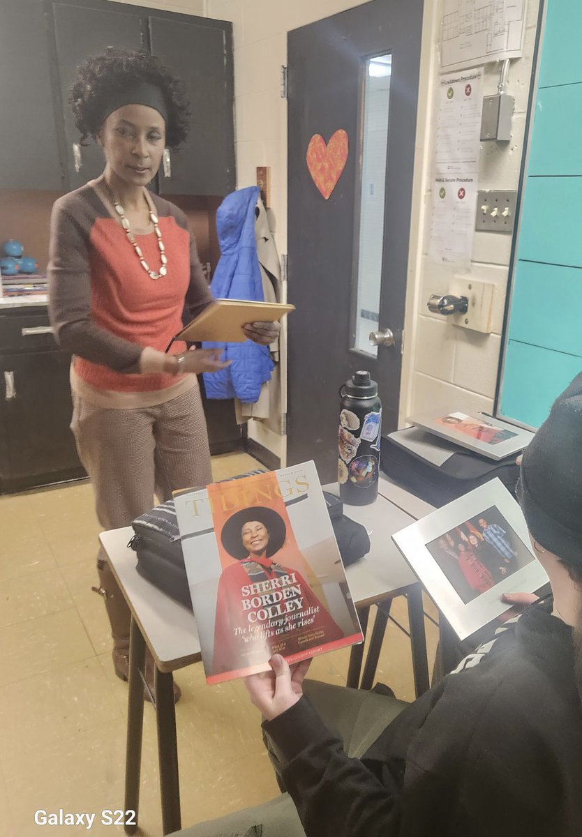 Sherri Borden Colley joined Gr 7s today to discuss African Nova Scotian challenges, past and present. Students were amazed by her bravery and storytelling, and loved hearing Sherri's connection to the community. Thank you, Sherri, you are Black Excellence.