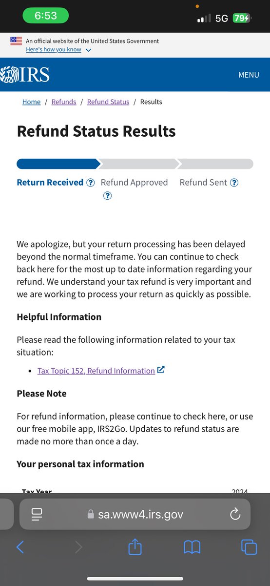 34cissy34's tweet photo. @elonmusk Hey @elonmusk  I’m just wondering if you can tell your friends at the #IRS to release my little bit of coins already! I filed 2/3 and it’s been saying this since the standard 21 day processing point! 🤦🏻‍♀️ but zero indication that there are any issues with my return paperwork. Thx! https://t.co/x3hZbhaWLd