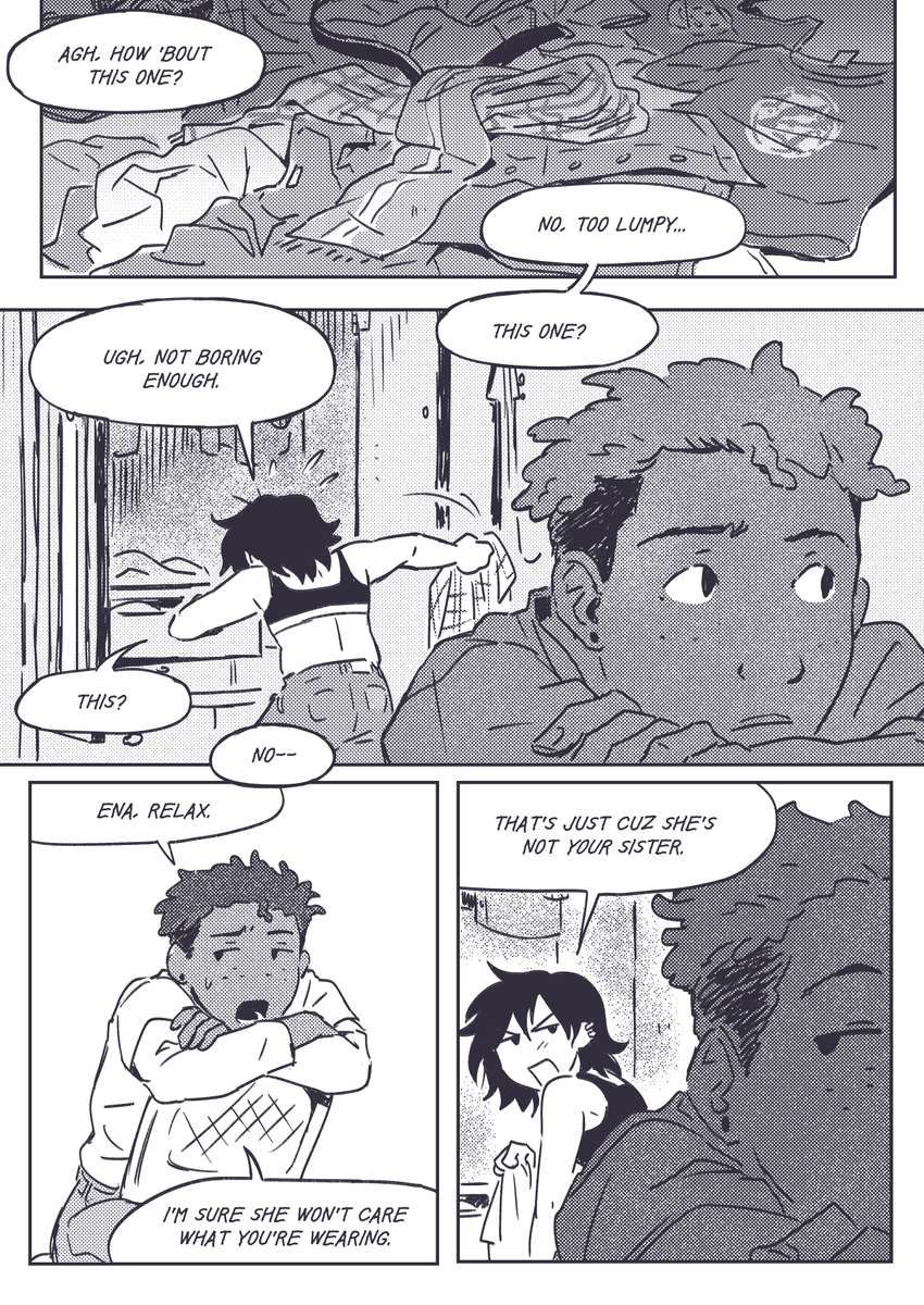 a lil teaser first chapter of my comic, 'take five' that i'm exclusively  releasing for ko-fi members atm....!! tysm to everyone who has subbed  and supported me so far!! (1/5) 