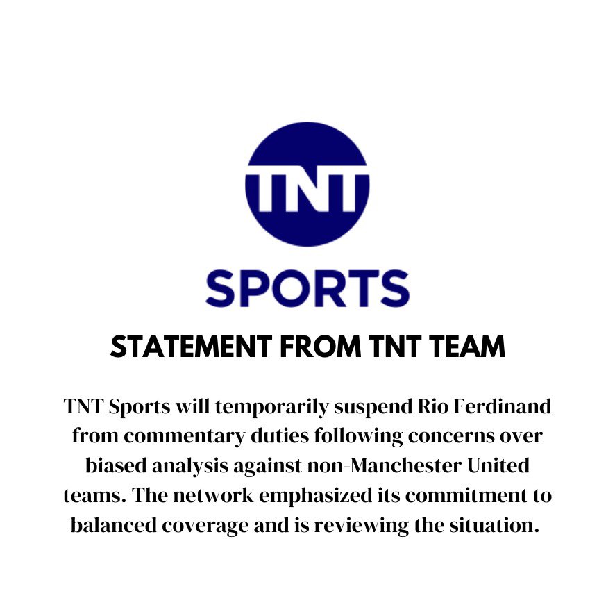 foothubofficial's tweet image. BREAKING 🚨‼️ : Rio Ferdinand has been temporarily suspended from his commentary duties due to concerns over team bias.