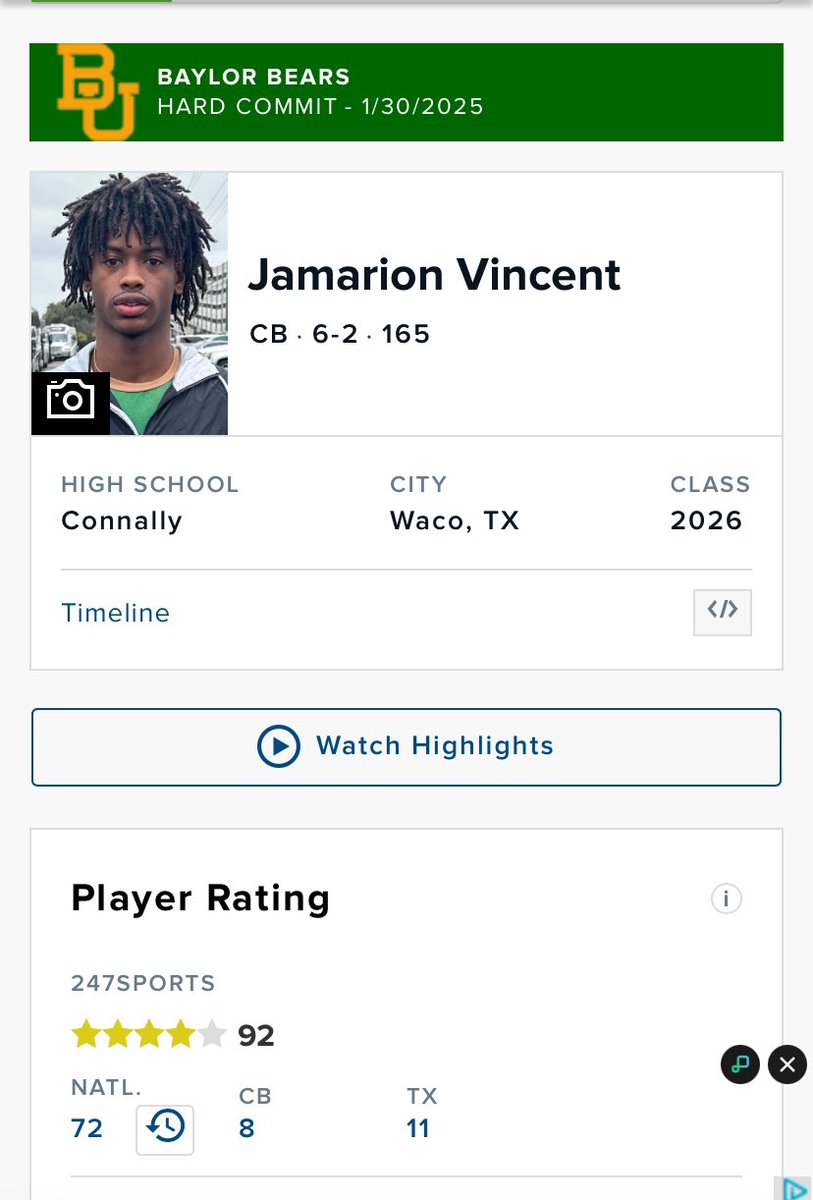 jamarion vincent (@jamarionvincemt) on Twitter photo #AGTG Blessed to be ranked as the 72 player in the nation and the number 8 cb
<a href="/ConnallyCadets/">Waco Connally Football</a> <a href="/GrayGrundhoefer/">Grayson Grundhoefer</a> <a href="/ChadSimmons_/">ChadSimmons</a> <a href="/CoachPowledge/">Matthew Powledge</a> #AGTG Blessed to be ranked as the 72 player in the nation and the number 8 cb
<a href="/ConnallyCadets/">Waco Connally Football</a> <a href="/GrayGrundhoefer/">Grayson Grundhoefer</a> <a href="/ChadSimmons_/">ChadSimmons</a> <a href="/CoachPowledge/">Matthew Powledge</a>