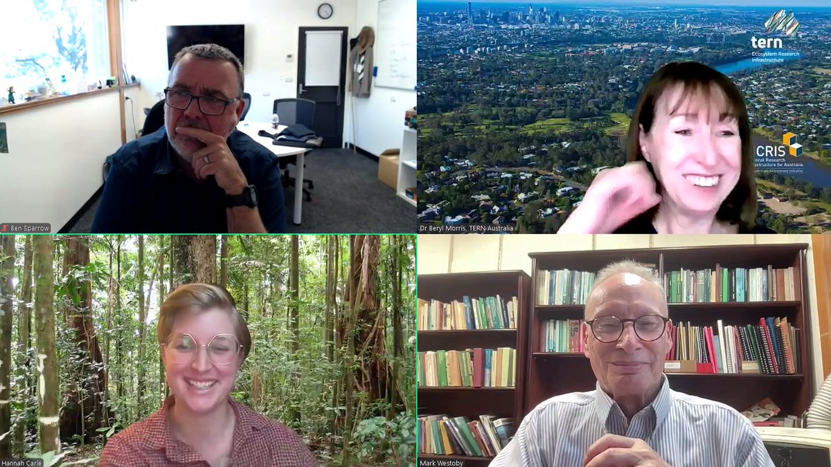 👏 A massive thank you to our guest speakers <a href="/WestobyMark/">Mark Westoby</a>, <a href="/hj_whiterabbit/">Hannah Carle</a>, and Ben Sparrow for their time and expert insights at our 'Site Experiments + Long Term Observations = ?' webinar, yesterday.

The recording will be available soon here: tern.org.au/webinars/