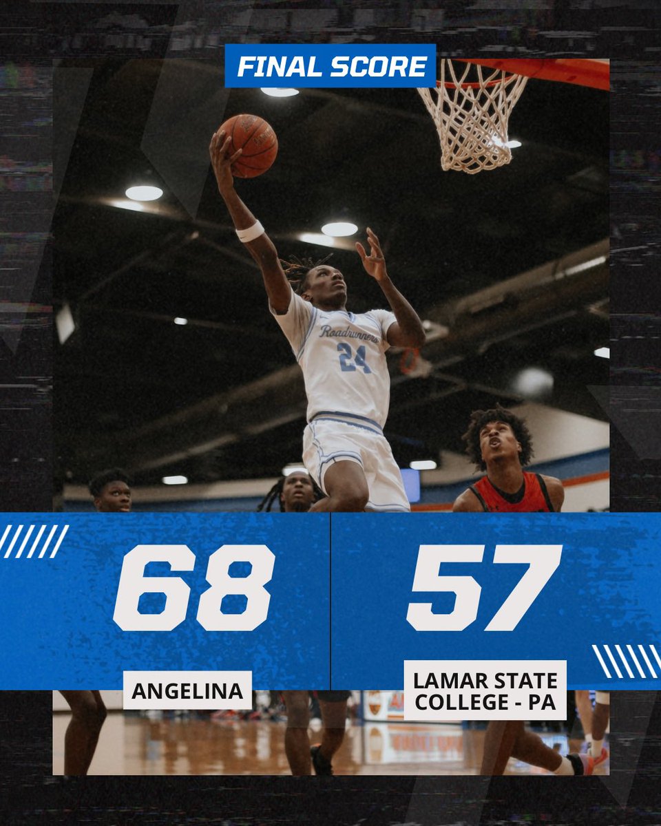 Angelina Men’s Basketball (@angelinahoops) on Twitter photo FINAL SCORE
The Roadrunners took down Lamar State College - Port Arthur!! 
AC ends regular season at 25-5, 18-4 heading into next week’s Region XIV Tournament in Baytown. FINAL SCORE
The Roadrunners took down Lamar State College - Port Arthur!! 
AC ends regular season at 25-5, 18-4 heading into next week’s Region XIV Tournament in Baytown.