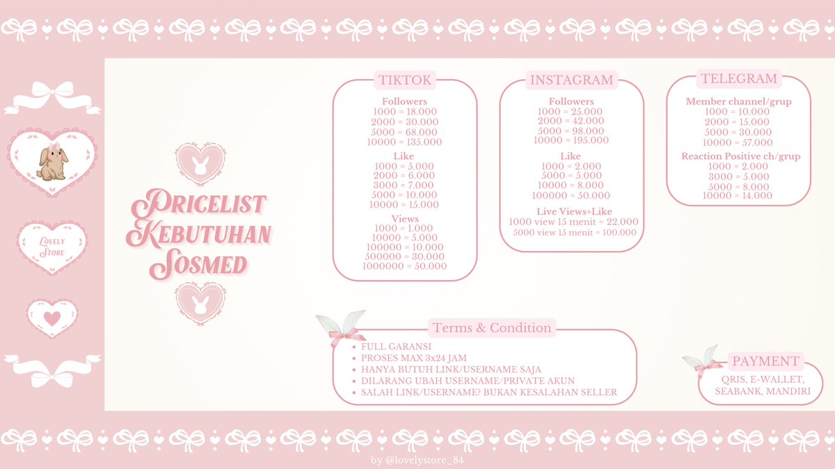 OPEN YAA GUYSS🙌
APLIKASI PREMIUM &amp; KEBUTUHAN SOSMED TERMURAH TRUSTED!!

wts wtb canva netflix vidio youtube wetv viu shortmax ilovepdf capcut loklok iqiyi hbo wink instagram tiktok telegram like followers 

📩: wa.link/23jtn0
 #zonauang #zonajajan #wtb #wts