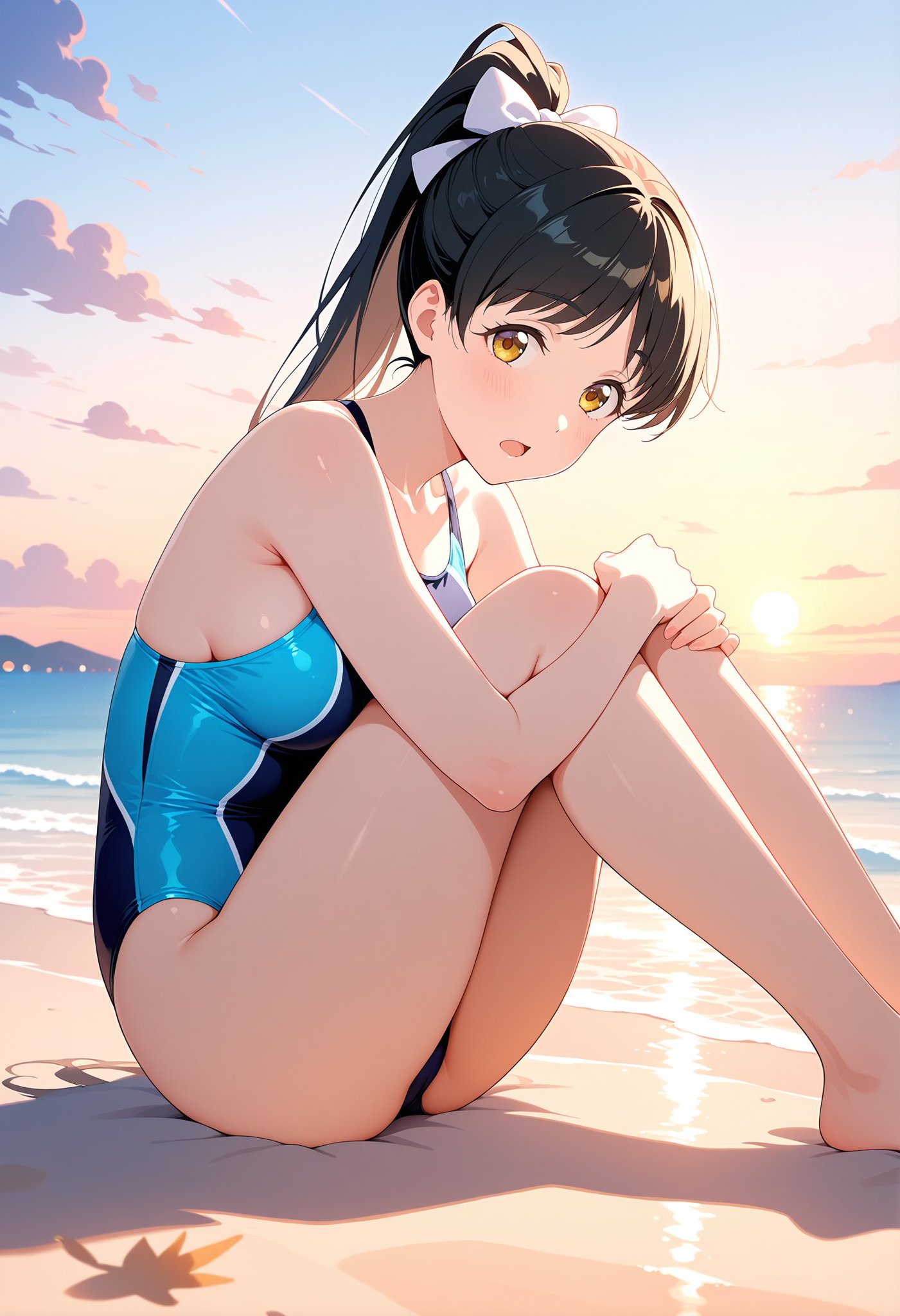 アニメスタイル 女性人物画 水着 セクシー水着からこぼれる、たわわなナイスバディ