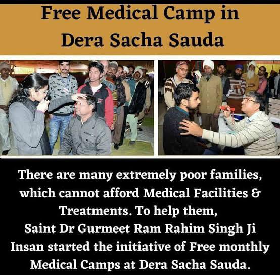Amanpre33801112's tweet image. With the pious inspiration of  Saint Dr MSG  followers of Dera Sacha Sauda organize monthly #FreeMedicalHelp camps for needy families. Here they are checked up free of cost.