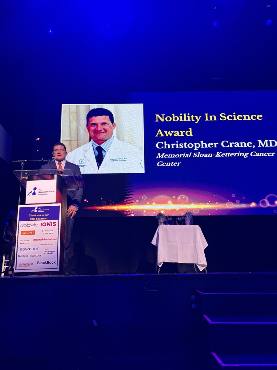Proud of my mentor, Dr Chris Crane, who was awarded the Nobility in Science Award by the National Pancreas Foundation earlier tonight. Dr Crane’s work pioneering ablative radiotherapy for pancreatic cancer has been a game changer for the treatment of locally advanced PDAC!